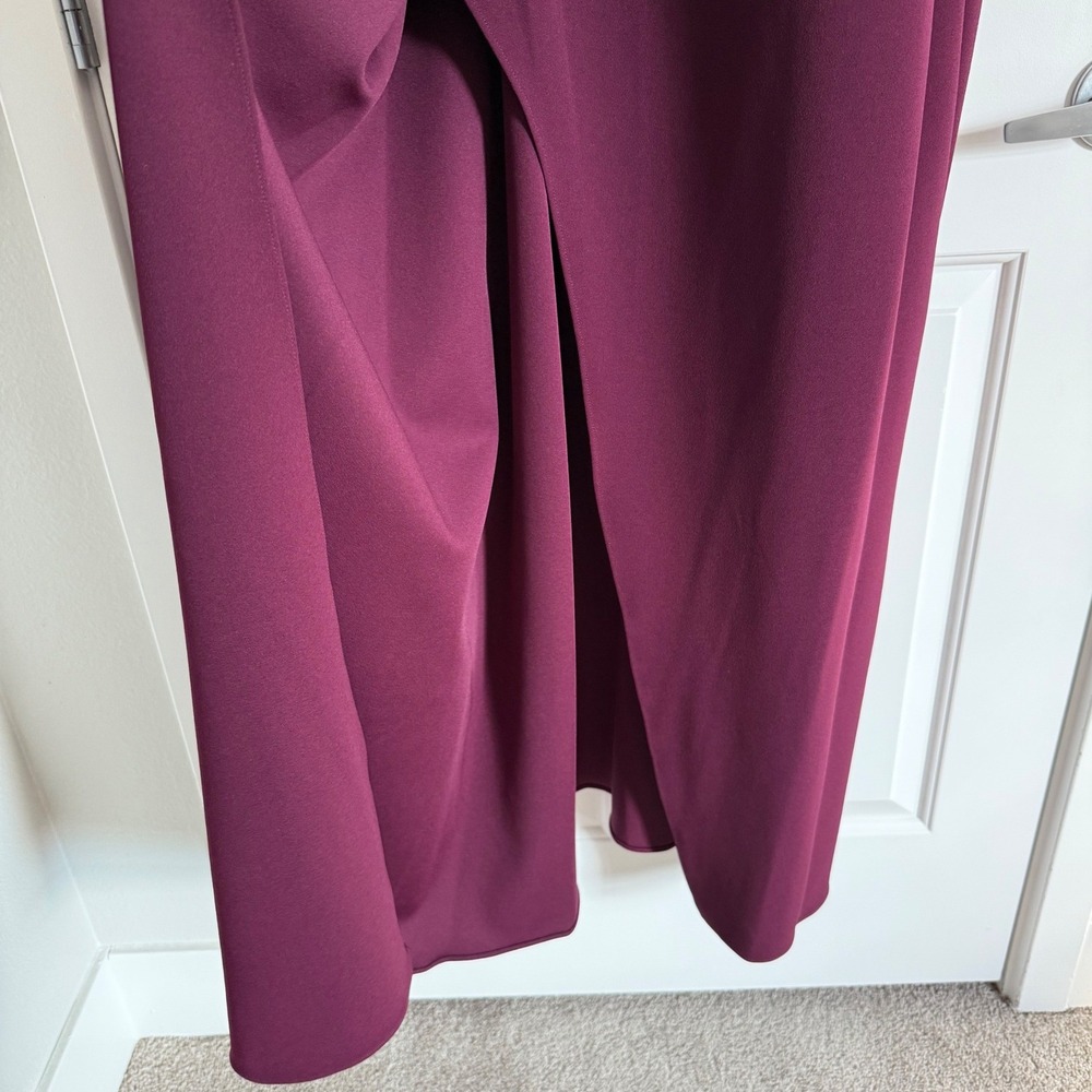 Sachin & Babi Paulina Gown Size 14 Deep Wine Formal Cowl Neck Crepe Dress NWT - Picture 9 of 11